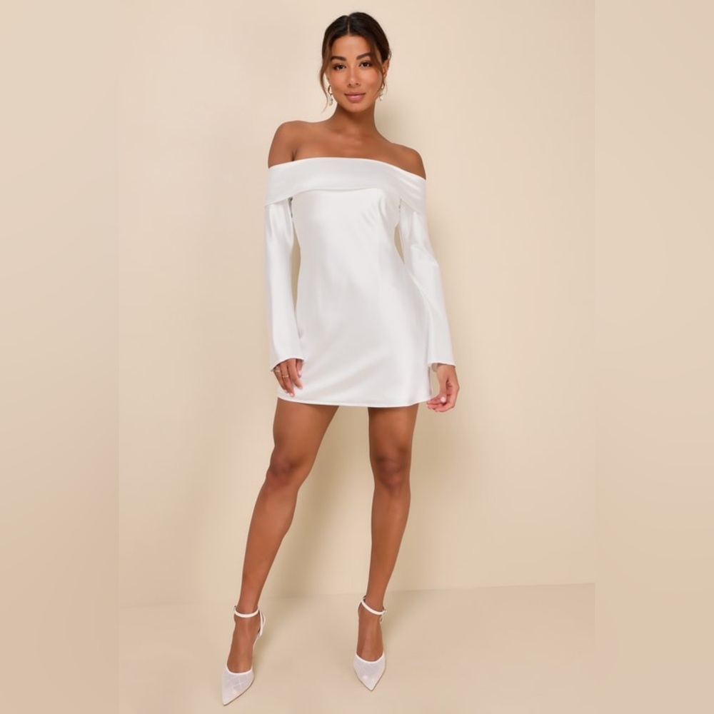 Lulu's White Off-Shoulder Mini Dress